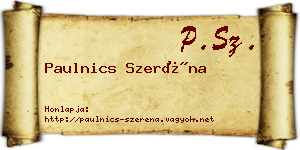 Paulnics Szeréna névjegykártya
